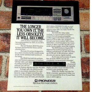 1983 Pioneer SX-60 Stereo Receiver Longer‎ You Own It Less Obsolete Vtg Print Ad